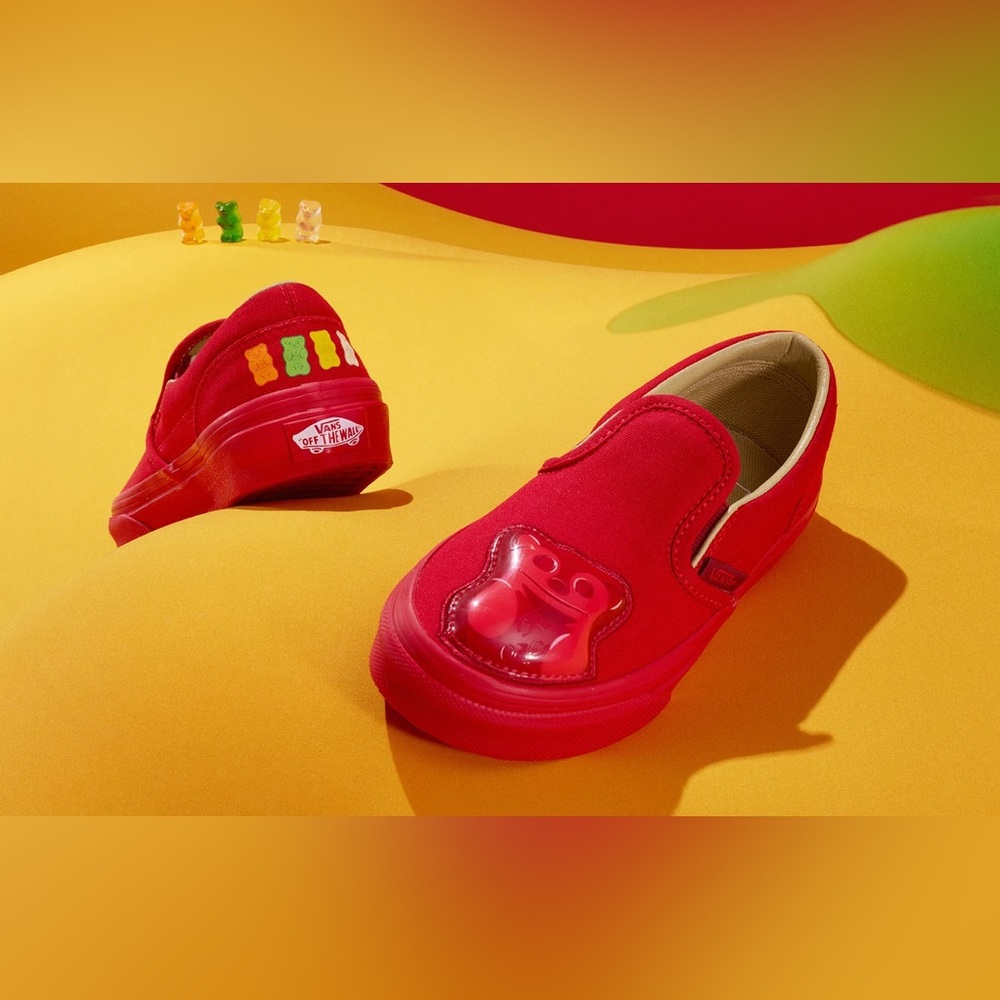 Vans x Hasbro Red Gummy Bear Slip Ons